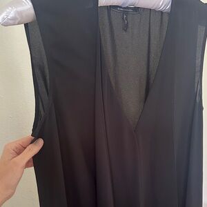BCBG low-high Black Sleeveless coverup or dress (L)